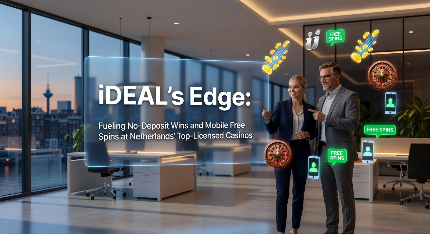 iDEAL-betaalknop op scherm van Nederlands online casino met no-deposit bonus en mobiele free spins