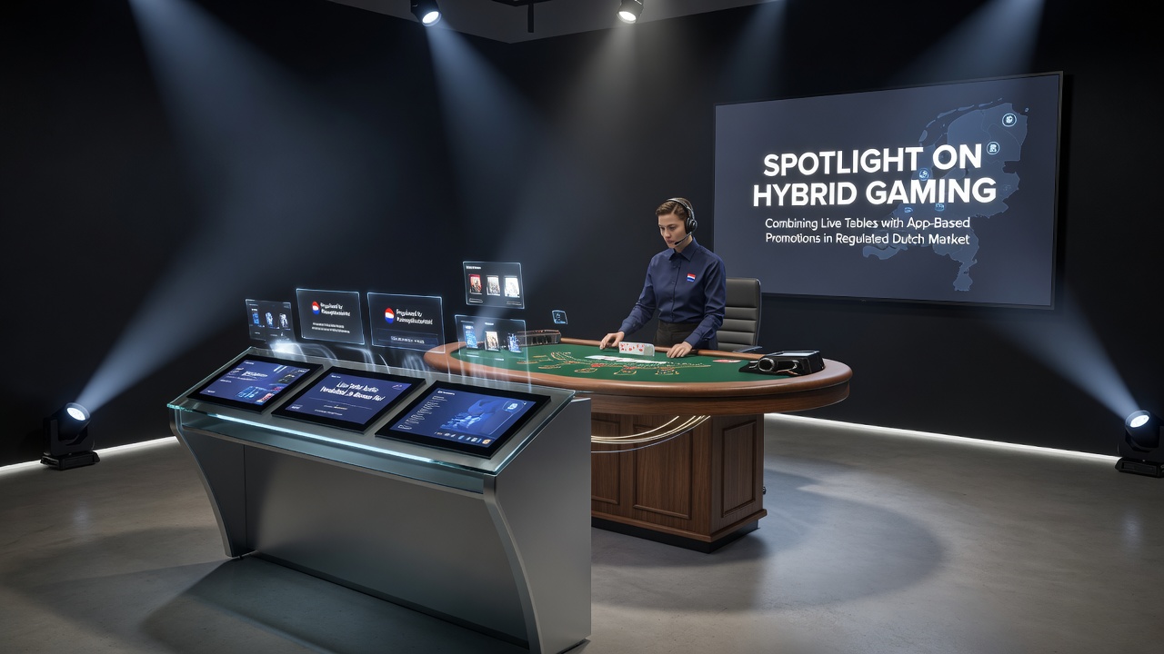 Speler die live tafel combineert met app-promoties op mobiel apparaat