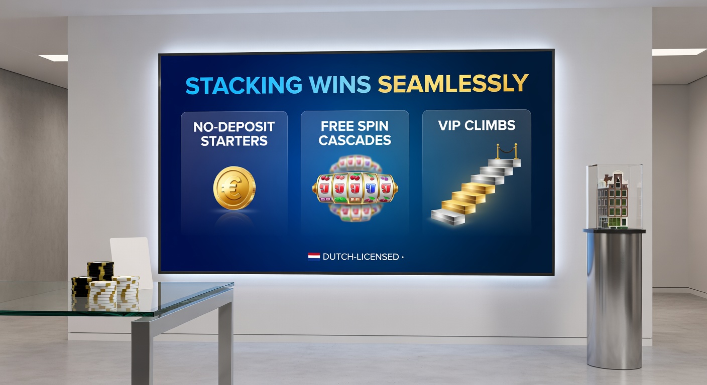 Grafiek met opklimmende VIP-niveaus en spin-cascades op een mobiel scherm van een Nederlands casino-app